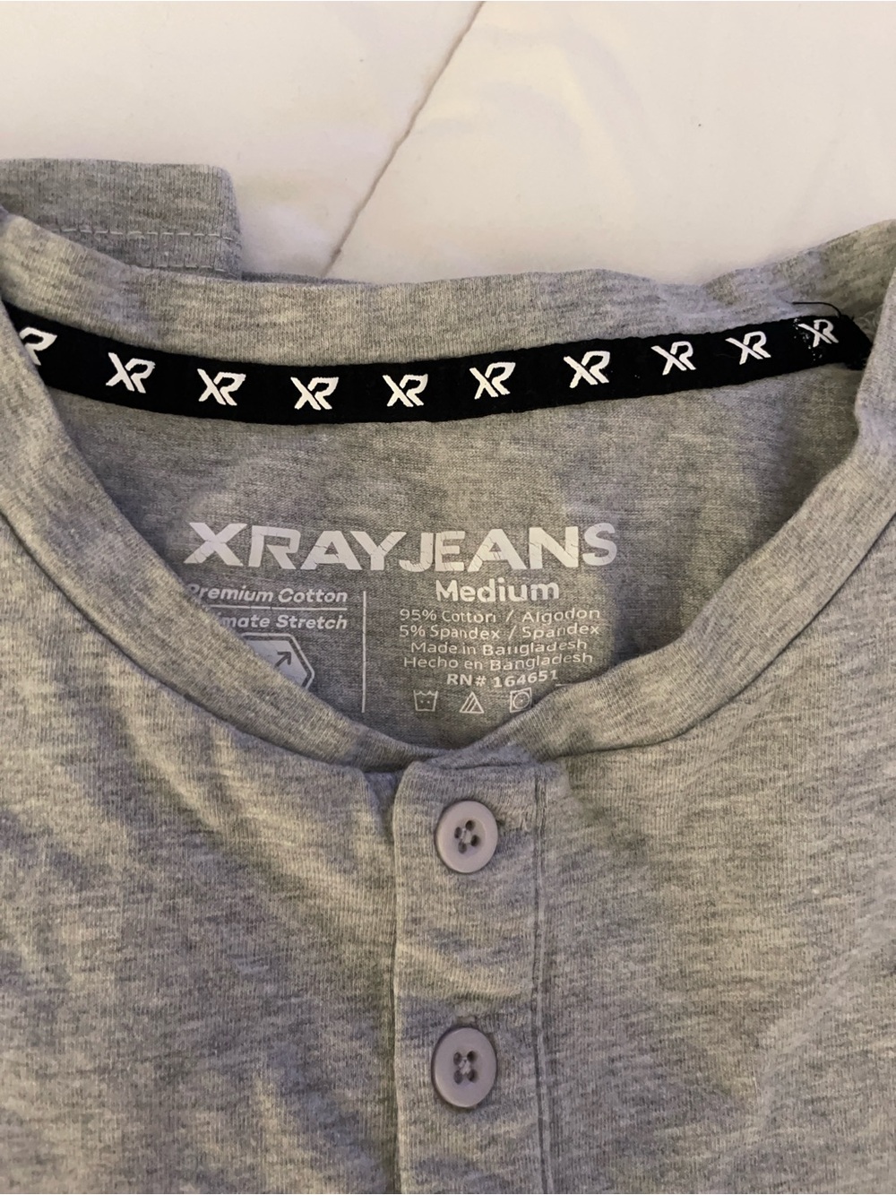 Women's Heather Gray Short Sleeve Henley Tee